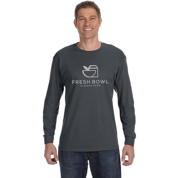 Charcoal Grey - JERZEES Long Sleeve Promotional T-Shirt