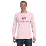 Classic Pink - Navy Blue - JERZEES Long Sleeve Promotional T-Shirt