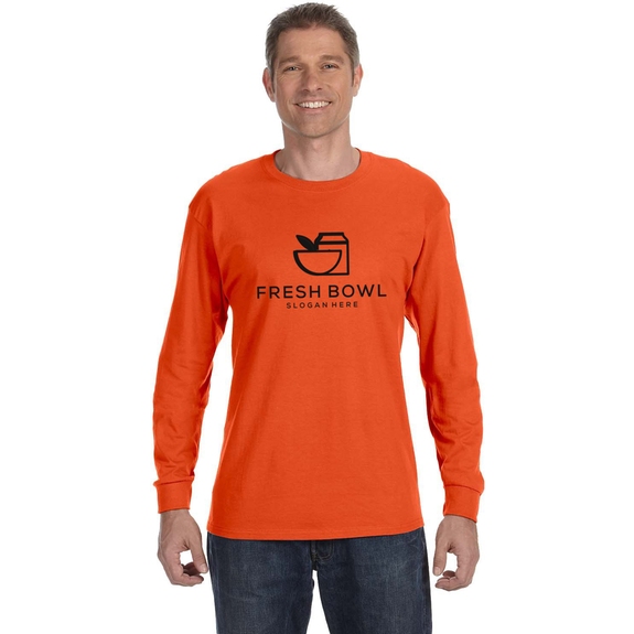 Burnt Orange - JERZEES Long Sleeve Promotional T-Shirt