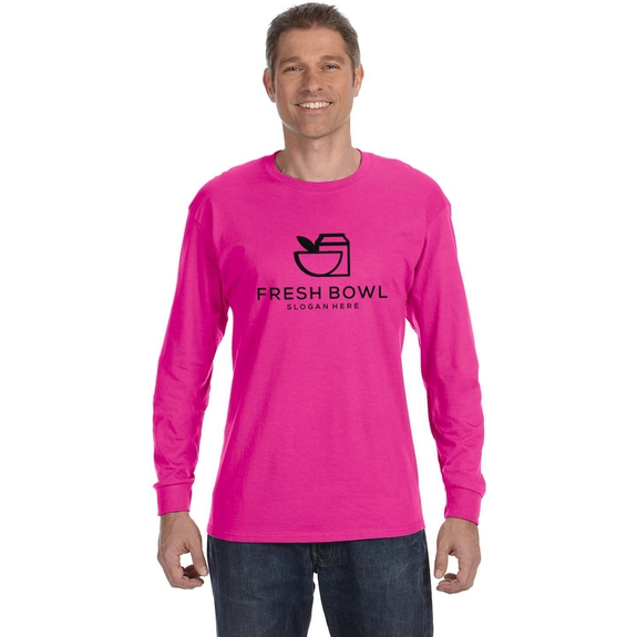Cyber Pink - JERZEES Long Sleeve Promotional T-Shirt