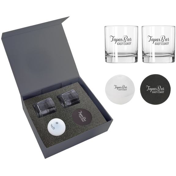 Grey Ice Sphere Whiskey Kit Custom Gift Set