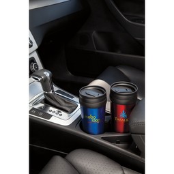 In Use Budget Insulated Stainless Steel Custom Tumbler - 16 oz.