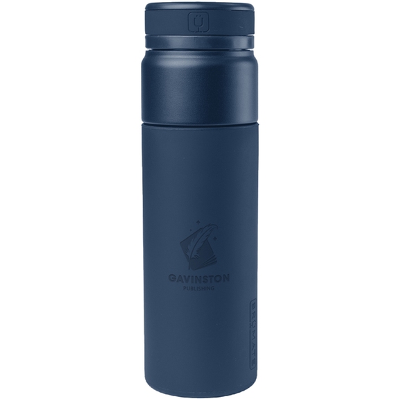 Navy BruMate Rotera Laser Engraved Custom Water Bottle - 25 oz.