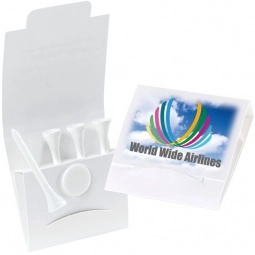 White Full Color Matchbook Promotional Golf Kit