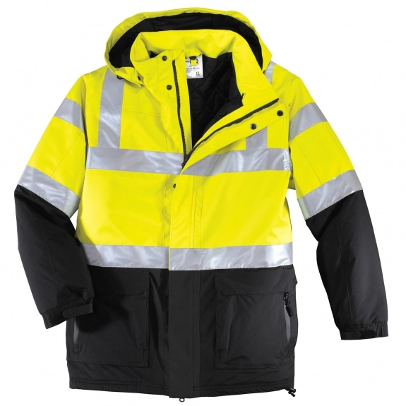Safety Yellow Port Authority Heavyweight Custom Safety Jacket - Men's