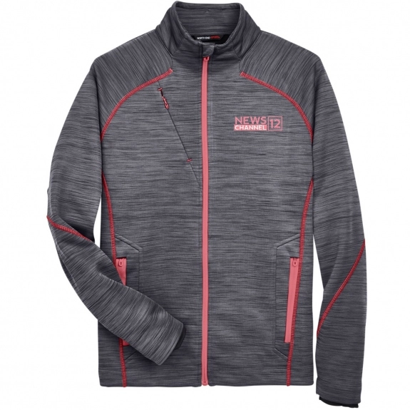 Carbon / Oly Red North End Bonded Fleece Custom Jackets - Men's