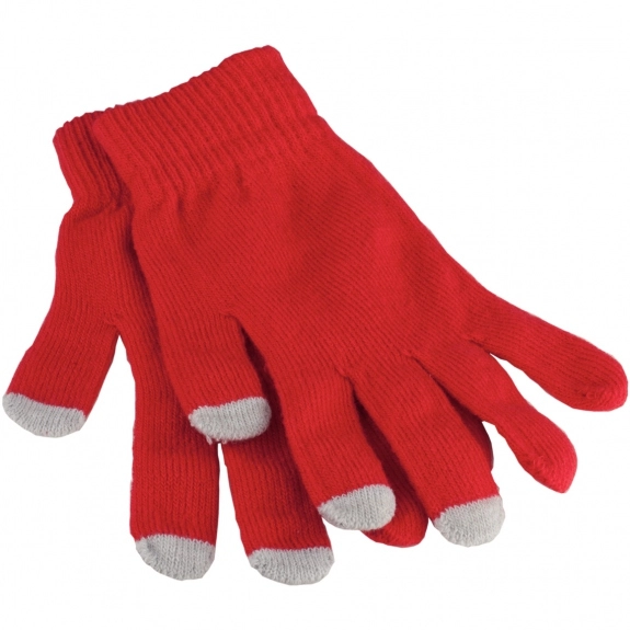 Red Touchscreen Custom Gloves In Carry Pouch