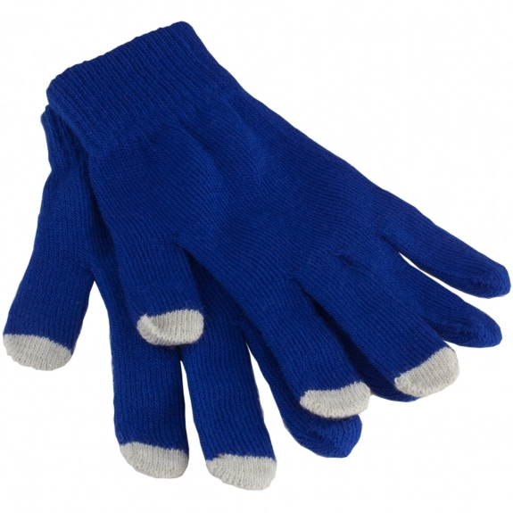 Royal Blue Touchscreen Custom Gloves In Carry Pouch
