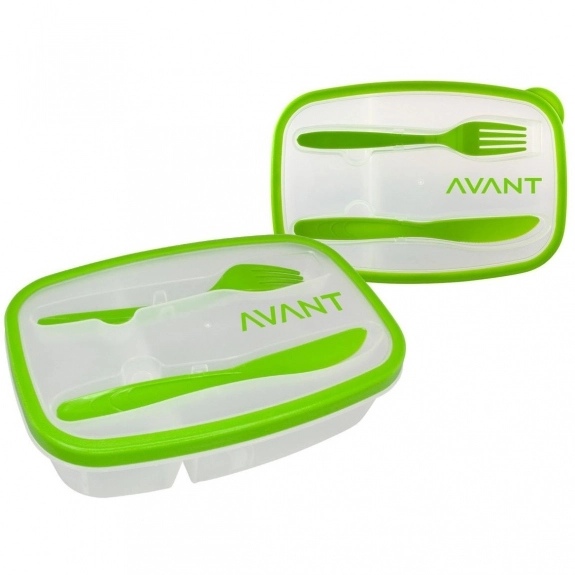 Green - Tight Seal Custom Lunch Container w/ Utensils