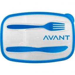 Blue - Tight Seal Custom Lunch Container w/ Utensils