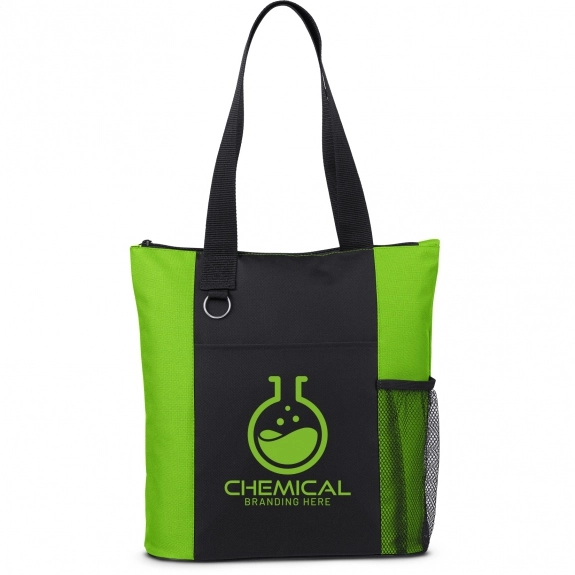 Lime Essential Trade Show Custom Zipper Totes - 14"w x 13.75"h x 4.75"d
