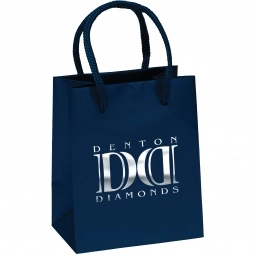 Navy Blue Glossy Laminated Promotional Shopping Bag