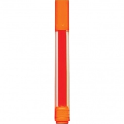 Orange Broadline Fluorescent Promotional Highlighter w/ Clear Barrel