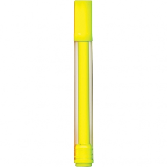 Yellow Broadline Fluorescent Promotional Highlighter w/ Clear Barrel
