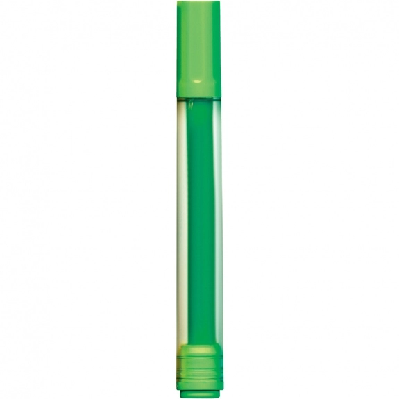 Green Broadline Fluorescent Promotional Highlighter w/ Clear Barrel