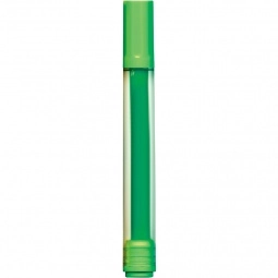 Green Broadline Fluorescent Promotional Highlighter w/ Clear Barrel