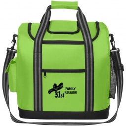 Lime Green Easy Access Custom Cooler Bags w/ Top Flap - 28 Can