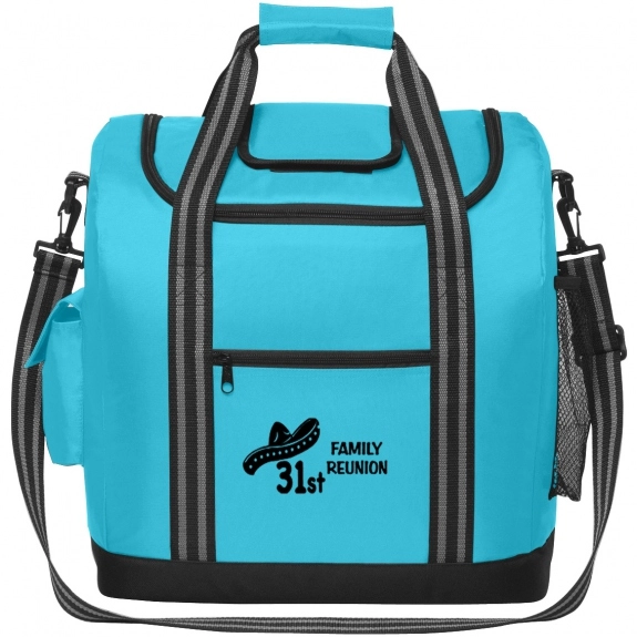 Carolina Blue Easy Access Custom Cooler Bags w/ Top Flap - 28 Can
