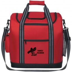 Red Easy Access Custom Cooler Bags w/ Top Flap - 28 Can