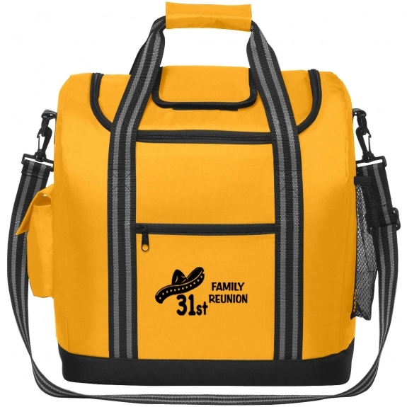 Yellow Easy Access Custom Cooler Bags w/ Top Flap - 28 Can
