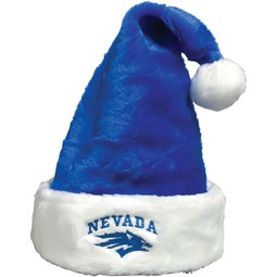 Blue Plush Custom Logo Santa Hat