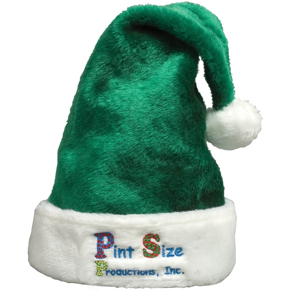 Green Plush Custom Logo Santa Hat