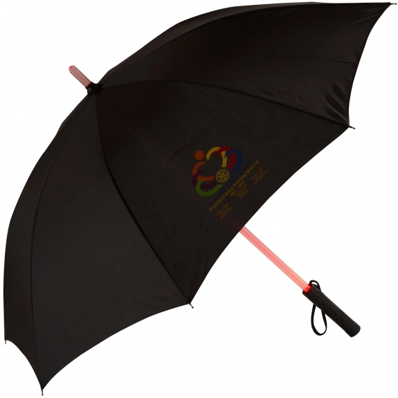 Red Shaft Light-Up Shaft Custom Umbrella w/ Flashlight