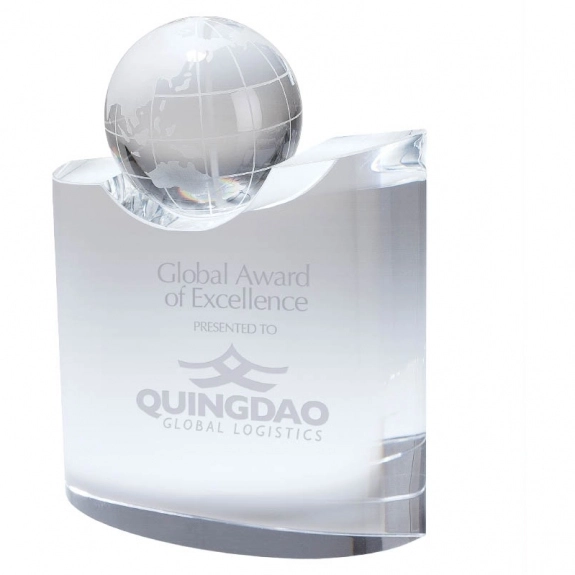 Crystal Clear Globe Custom Award