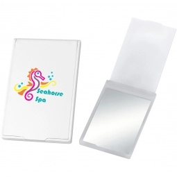 White Full Color Compact Rectangular Promotional Mirror