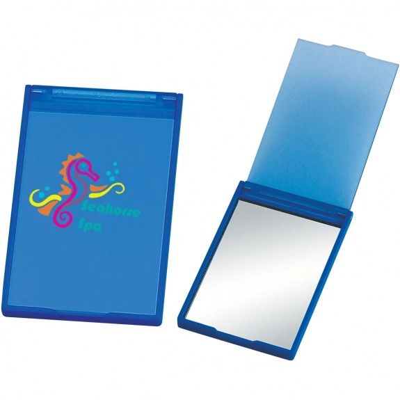 Blue Full Color Compact Rectangular Promotional Mirror