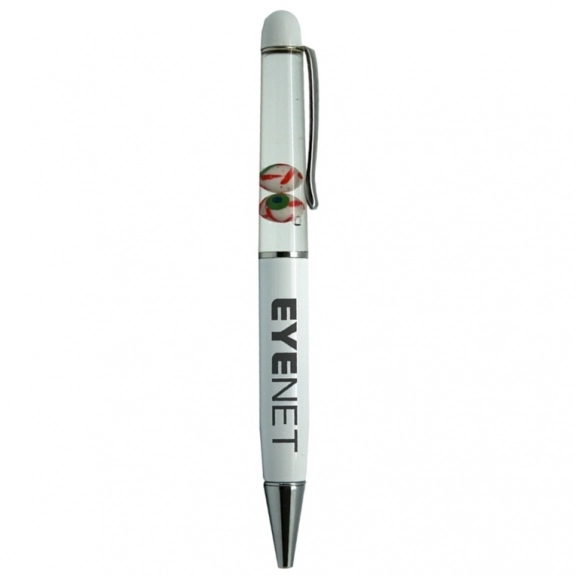 White Floating Eyeballs Custom Pen