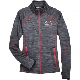 Carbon / Oly Red North End Bonded Fleece Custom Jackets - Women's 
