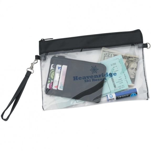Clear Clear Wristlet Zippered Custom Pouches