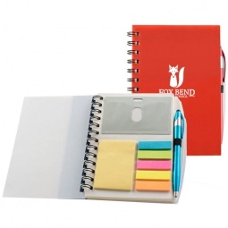 Open - Spiral Custom Notebooks w/ Sticky Notes & Flags - 5"w x 7"h