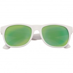 White Rubberized Mirrored Custom Sunglasses w/ Colored Lenses