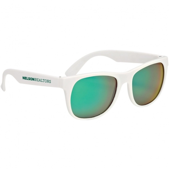 Custom White Frame Plastic Sunglasses