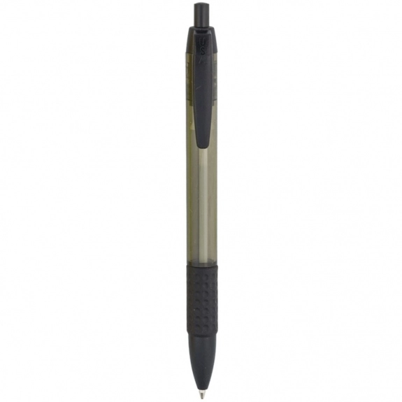 Translucent Black - Translucent Promotional Click Pen w/ Grip