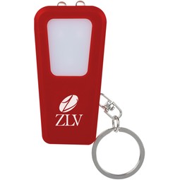 Promotional COB Light Keychain w/ Safety Whistle