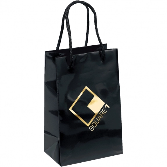 Black Glossy Laminated Custom Shopping Bag