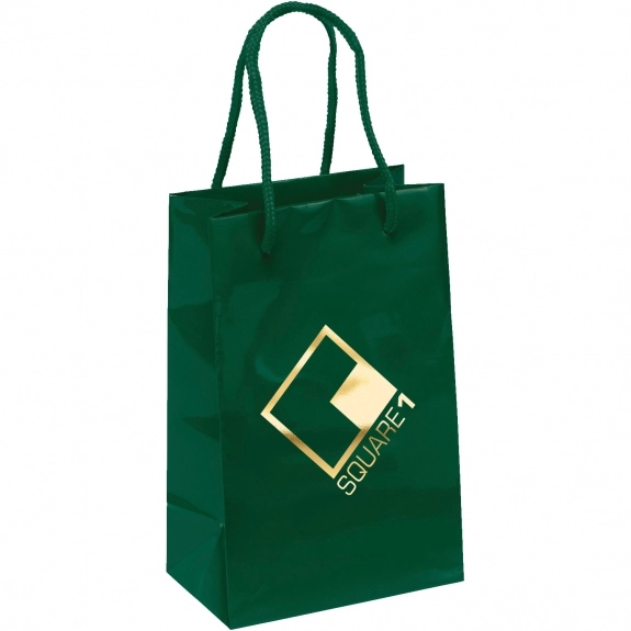 Hunter Green Glossy Laminated Custom Shopping Bag