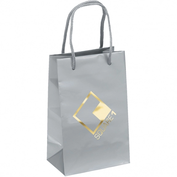 Silver Glossy Laminated Custom Shopping Bag