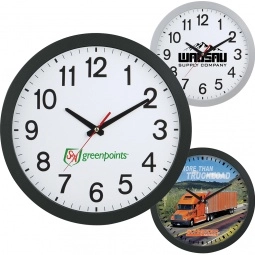 Promotional Full Color Slim Custom Wall Clocks - 12" with Logo