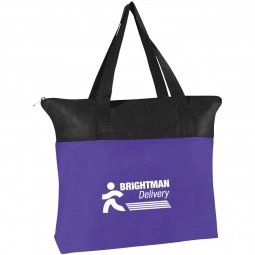 Purple Non-Woven Zippered Promotional Totes
