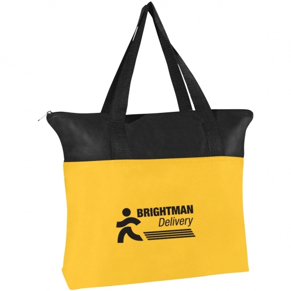 Yellow Non-Woven Zippered Promotional Totes