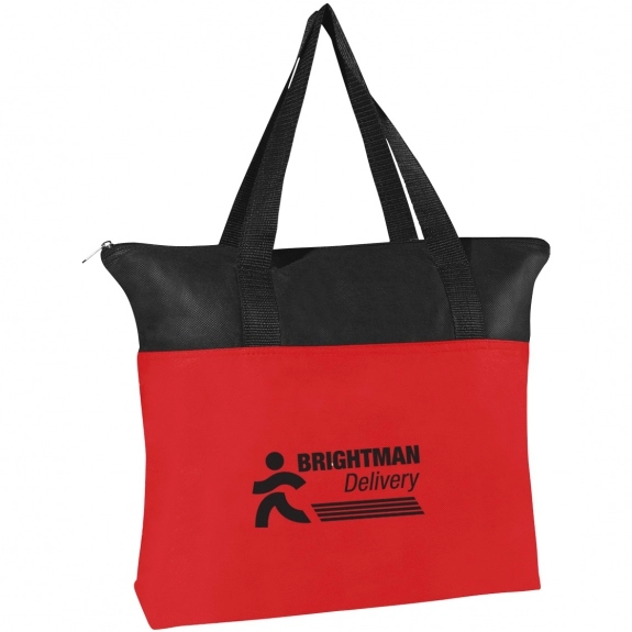 Red Non-Woven Zippered Promotional Totes