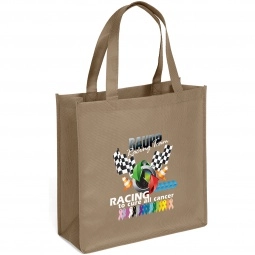 Khaki Full Color Custom Non-Woven Shopper Tote Bag