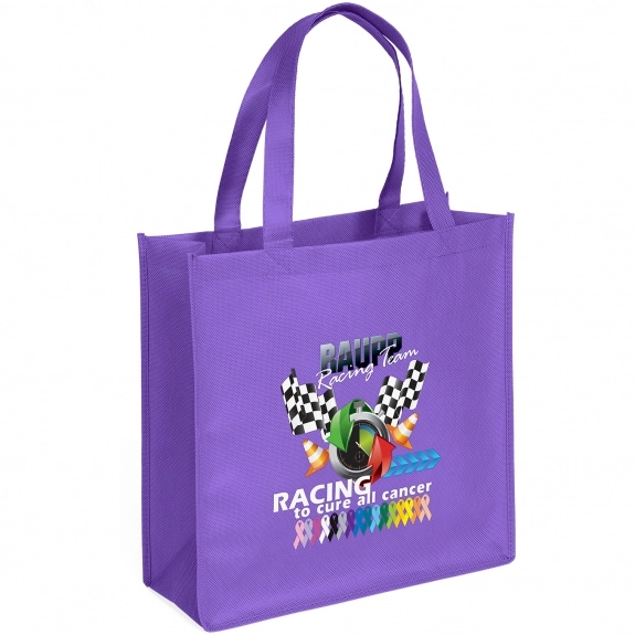 Grape Full Color Custom Non-Woven Shopper Tote Bag