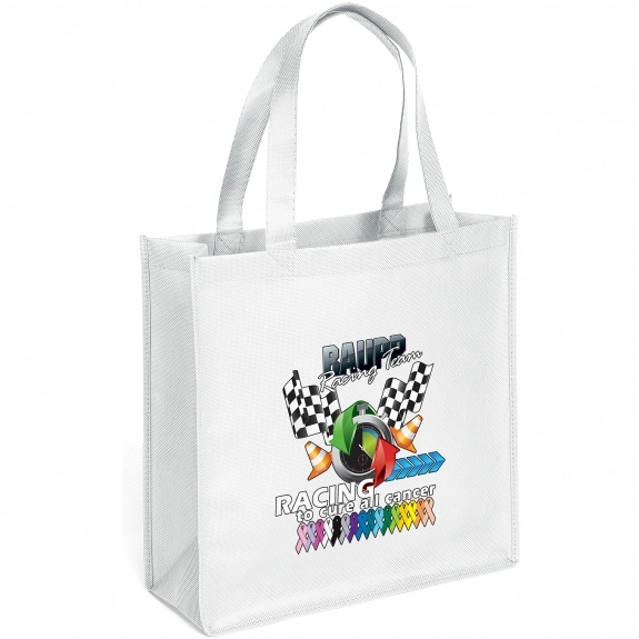 White Full Color Custom Non-Woven Shopper Tote Bag