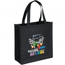 Black Full Color Custom Non-Woven Shopper Tote Bag