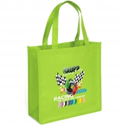 Lime Green Full Color Custom Non-Woven Shopper Tote Bag